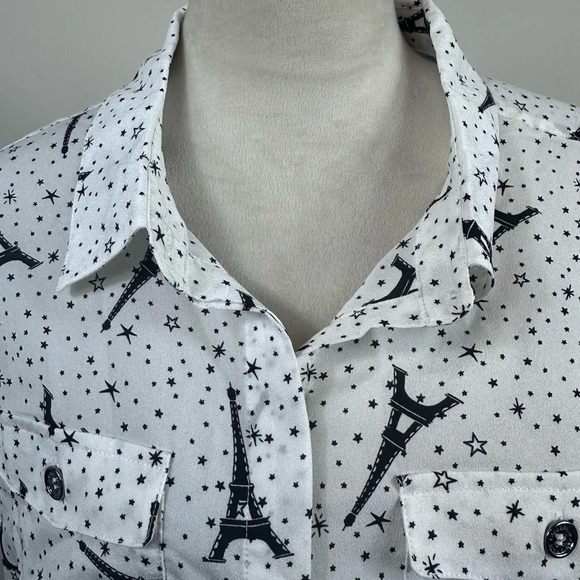 Karl Lagerfeld button down top with Paris Eiffel Tower Print size XL - Picture 7 of 12